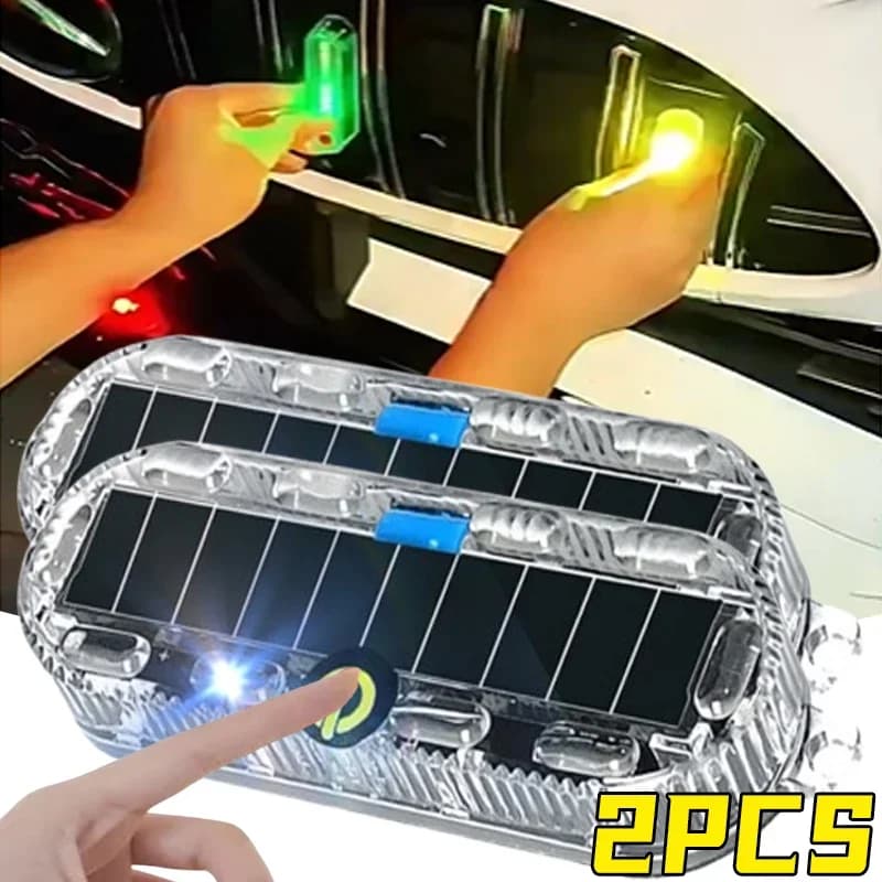 Luce di avvertimento a LED solare per moto Luce stroboscopica anti-posteriore Guida notturna Fanale posteriore lampeggiante per bicicletta elettrica per auto moto