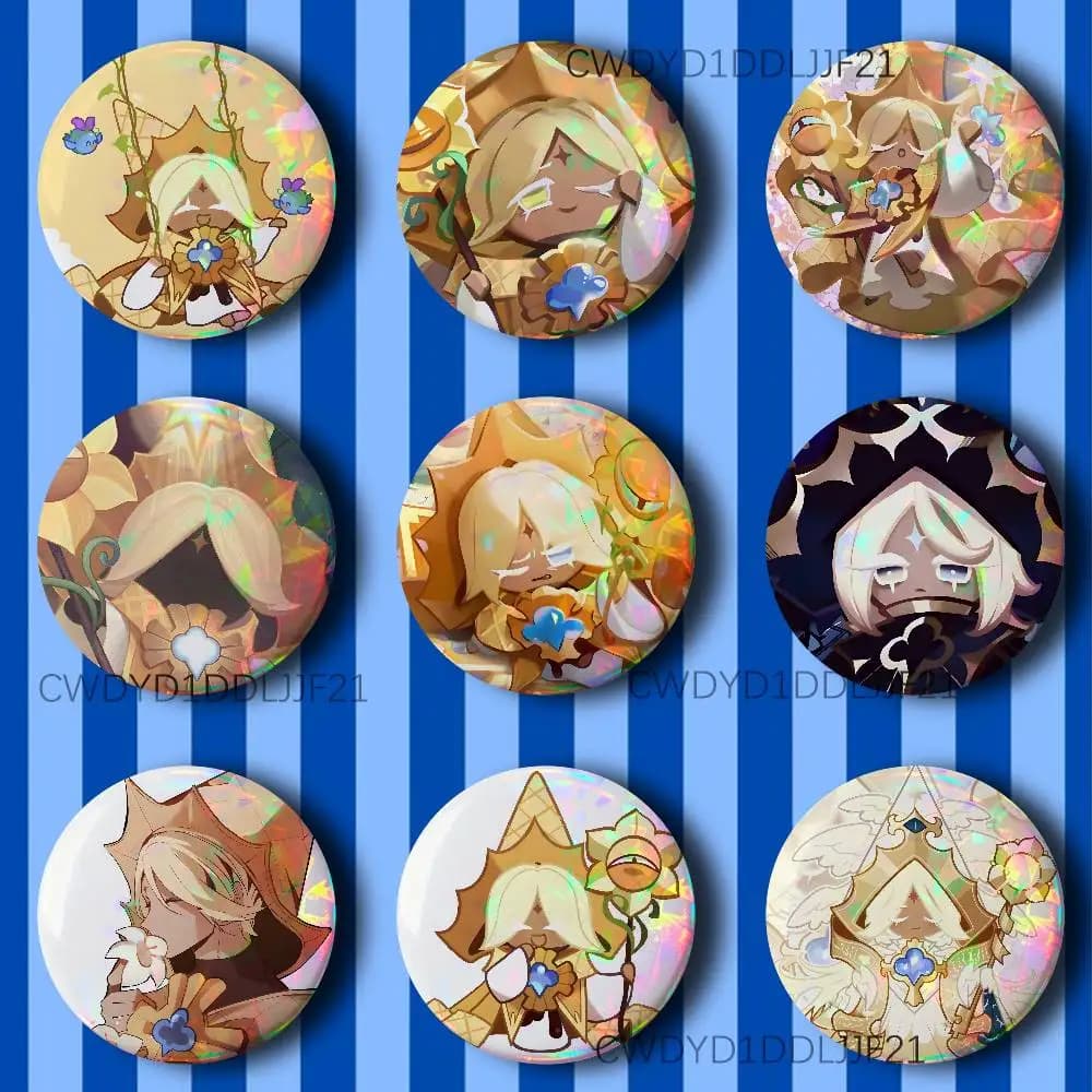 Spille a forma di biscotto alla vaniglia pura, distintivi cosplay anime, decorazioni per vestiti e zaini, regali