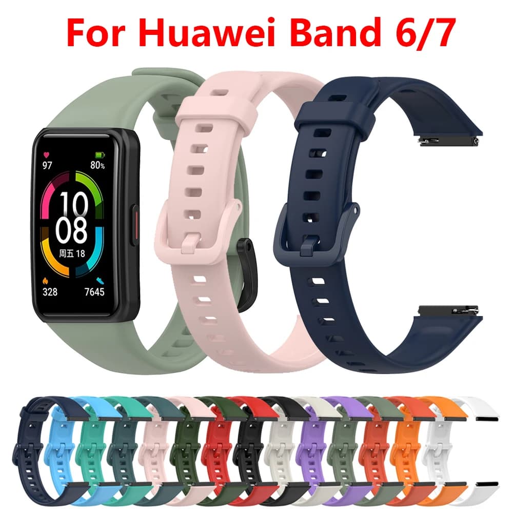 Cinturino sportivo in silicone per Huawei Honor Band 6 7 SmartWatch cinturino di ricambio originale per Huawei Band 6 7 cinturino