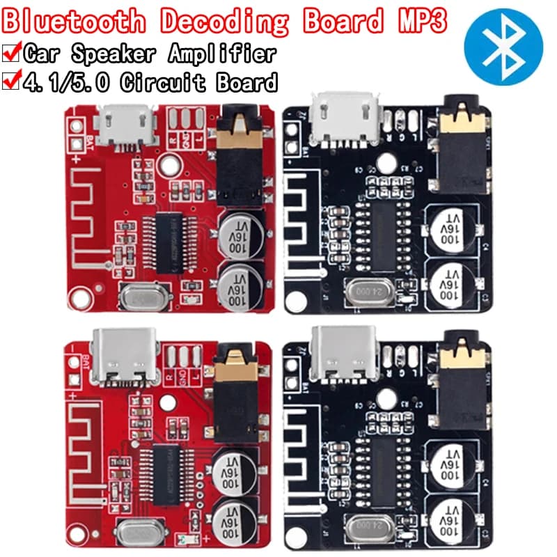 Scheda di decodifica Bluetooth MP3 Altoparlante per auto senza perdita Scheda amplificatore audio Modulo ricevitore stereo circuito Bluetooth 4.1 modificato 5V
