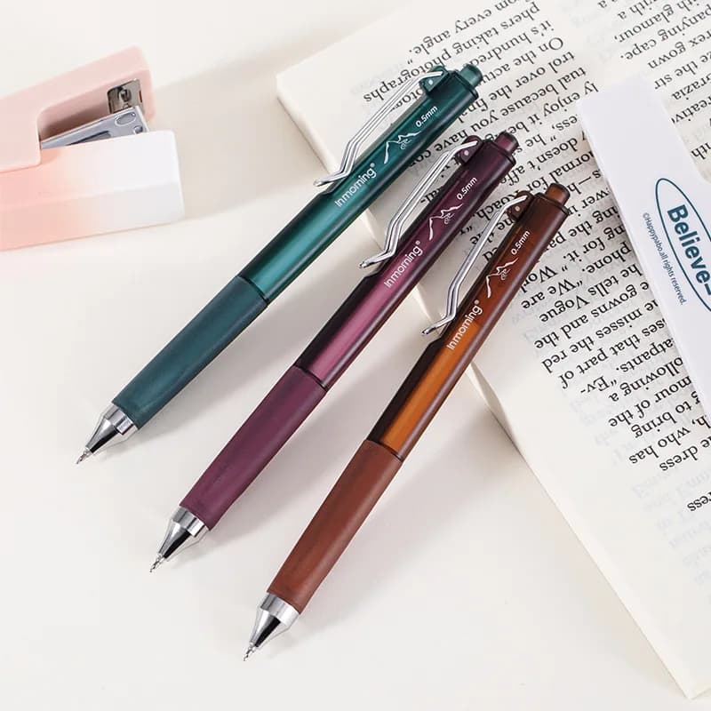 Penne a Sfera Serie Trio dai Toni Neutri - Cancelleria Semplice e Portatile per Studenti e Scrittura