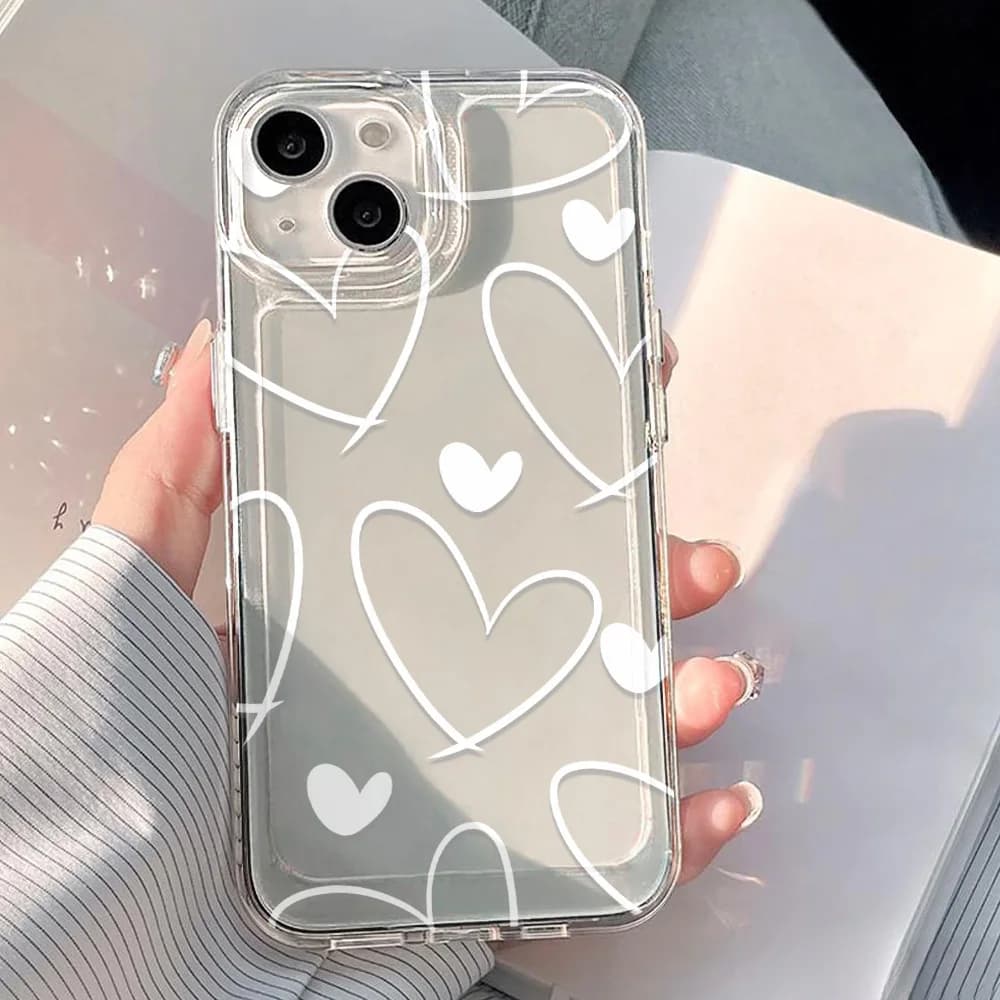 Silicone Protective Cover with Heart for Samsung Galaxy S25 Ultra S26 Edge S24 FE S23 Plus S22