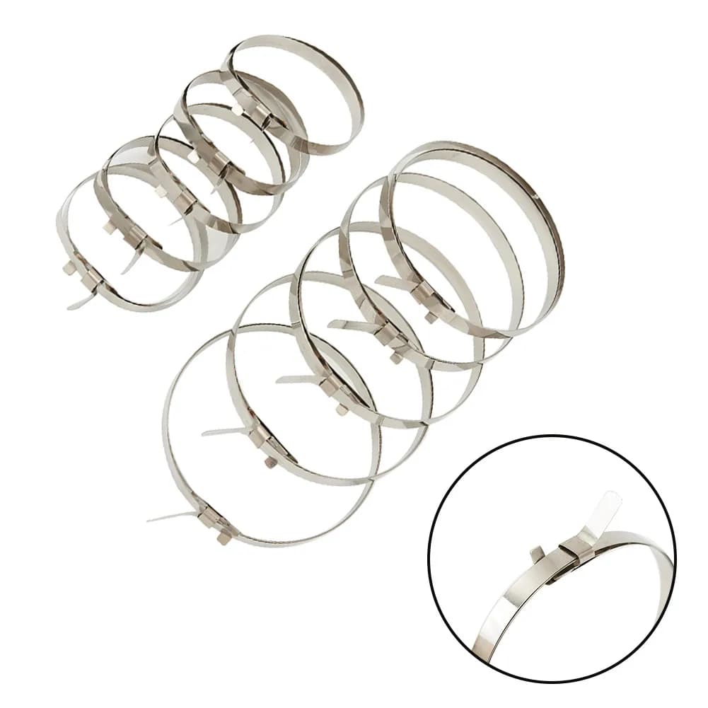 10X New Universal CV Boot Clips Kit Stainless Steel Axle CV Joint Boot Crimp Clamp Kit Set Short Large Bands Car Accessories