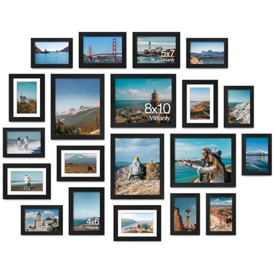Picture Frames Set of 20, Picture Frames Collage Wall Decor for Wall Mounting or Tabletop Display, Gallery Wall Frame Set with