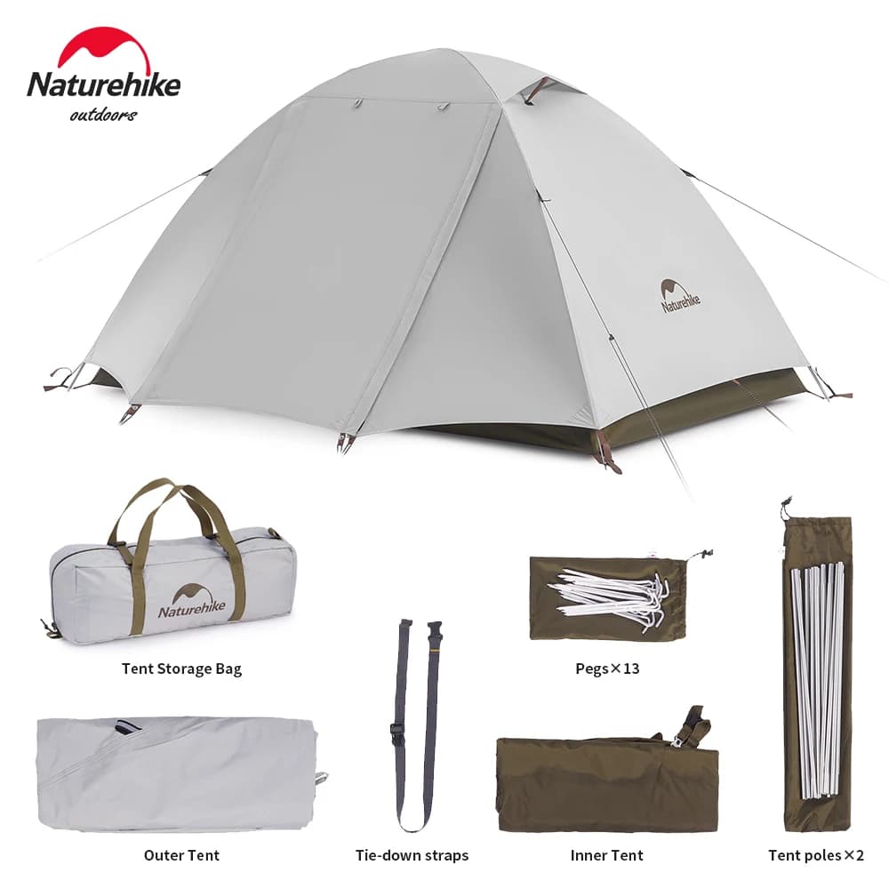 Camping Tent Naturehike 2-3 persons Waterproof camping tent UPF50+ Ultralight portable camping tent for outdoors Trekking Solar reparo