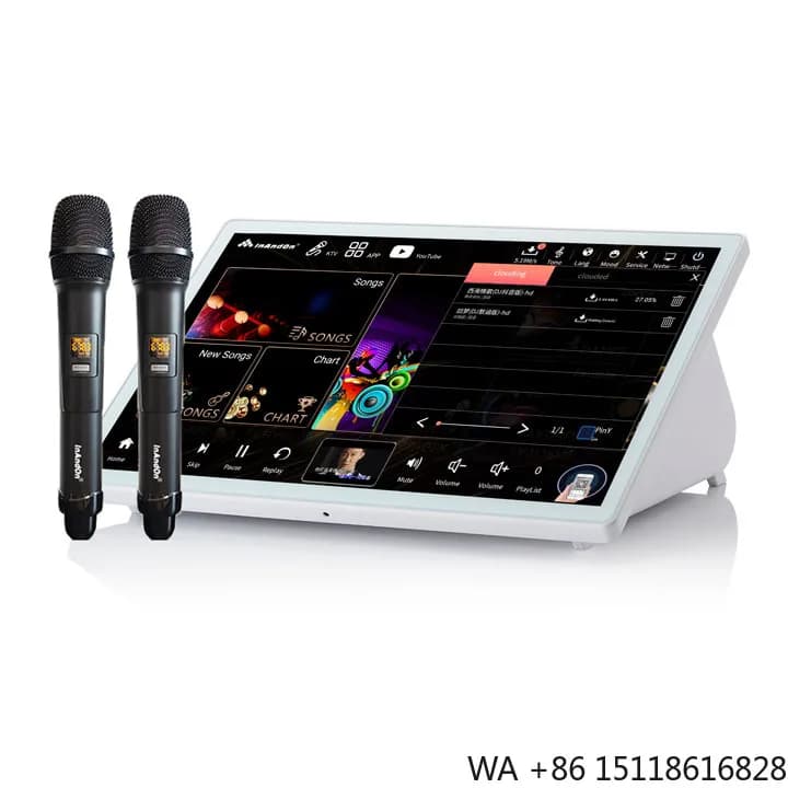 2024 15.6 Inch 5in1 8TB Karaoke System Machine With Mics High Quality KTV Party System Karaoke Machine