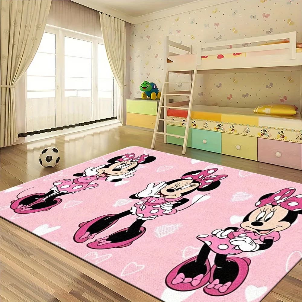 1 tappeto antiscivolo con personaggio Mickey, adatto per camera da letto, soggiorno - Morbido con le icone orecchie di Mickey