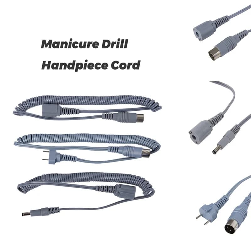 1PC Nail Drill Handpiece Cable Strong Nail Drill Handpiece Power Cable for Electric Manicure Handle Grey String