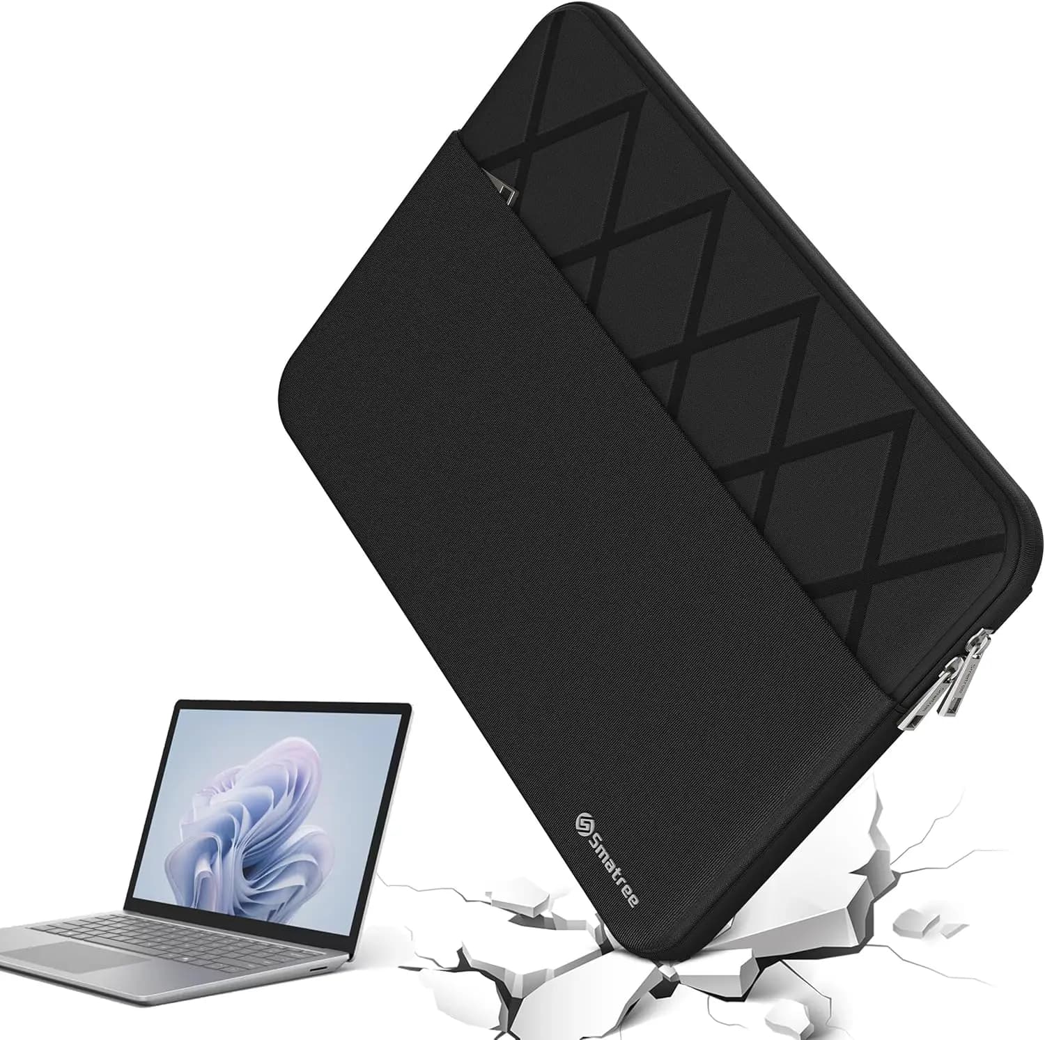 Custodia per laptop da 13,8 pollici per Microsoft Surface, custodia sottile con tasca per accessori e cerniera YKK