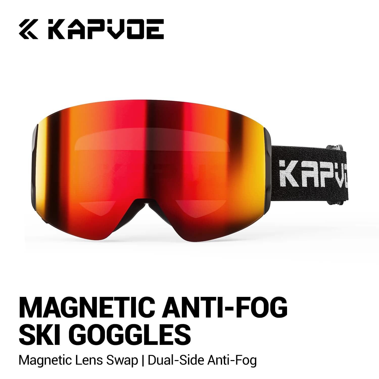 KAPVOE Nuovi occhiali da sci per sport invernali fotocromatici Doppio magnete Assorbe strati UV400 Anti-appannamento Uomo Donna Snowboard Sci