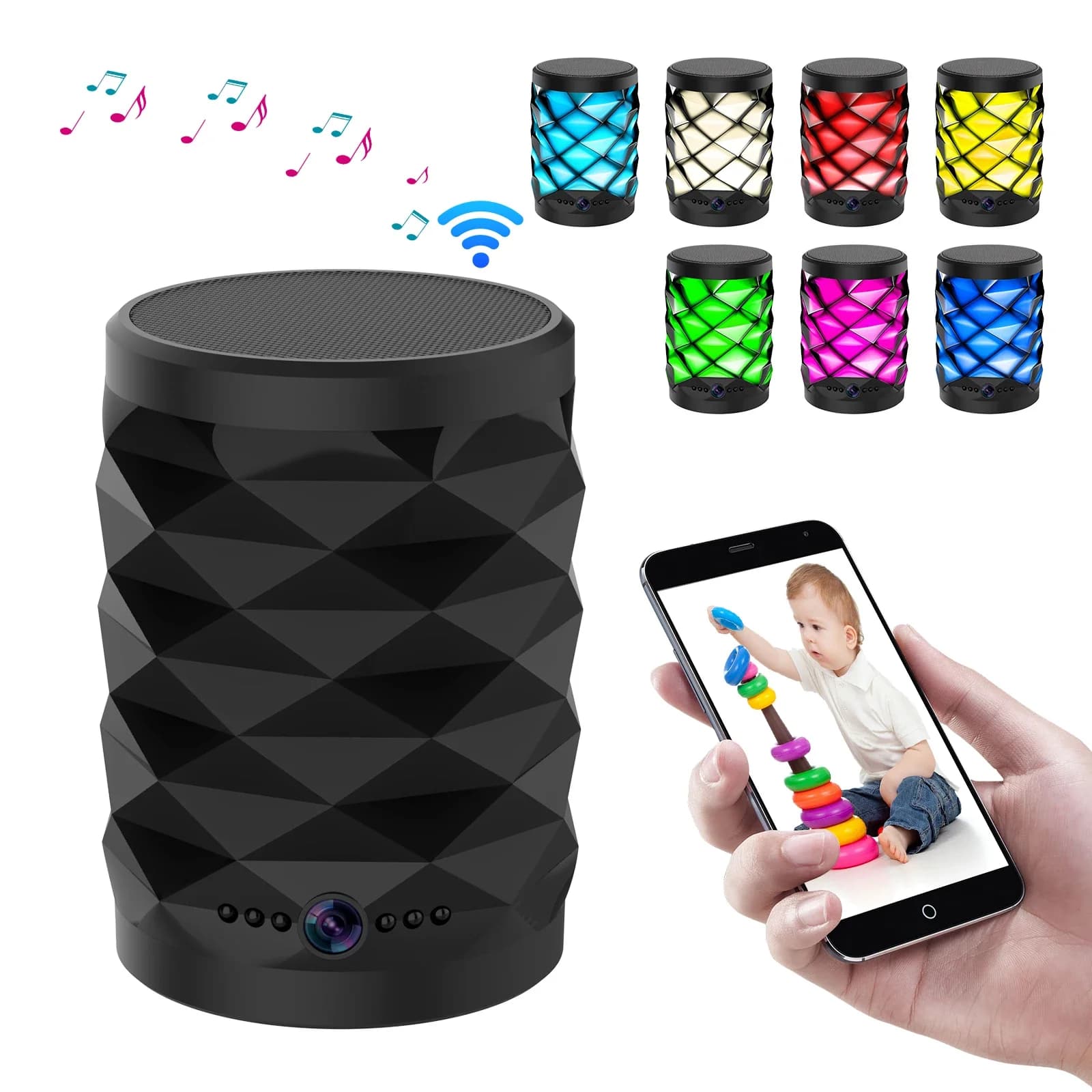 Mini HD 4K digital camera with infrared night vision, motion detection, bluetooth speaker with security camera