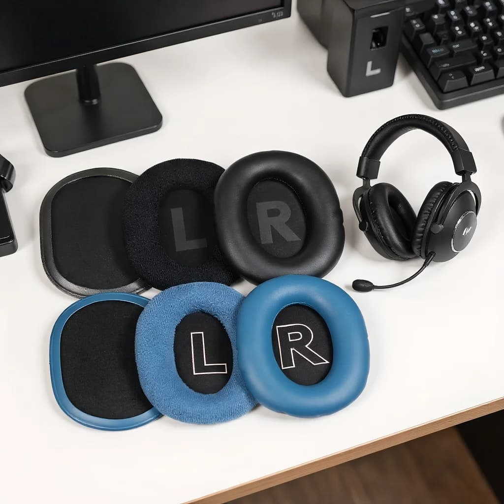 GPROX Bearings for Logitech G Pro X Headphones Ear cushions Replacement cushions Hair band Pad Microphone and repair part buckle