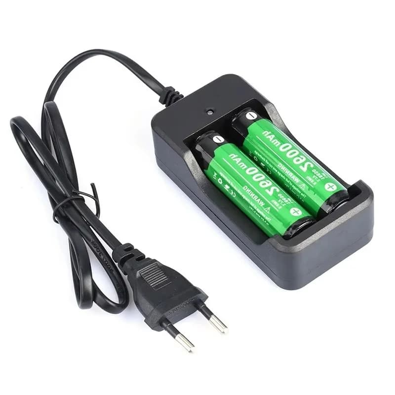 18650 Battery Charger EU Plug 2 Slots Multifunctional Smart Fast Charger For 18650 Lithium Rechargeable Battery Charging Device