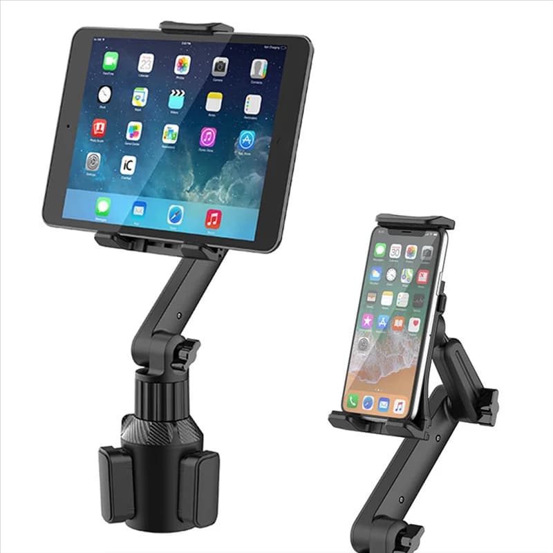 Portabicchieri saldamente regolabile a 360 gradi Supporto per laptop Barra inclinabile Base triangolare Supporto per telefono per auto Supporto per auto