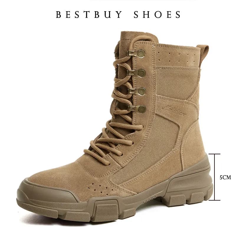 Stivali impermeabili da uomo Scarpe da arrampicata estive per escursionismo all'aperto Stivale antiscivolo resistente all'usura Scarpa con lacci con cerniera laterale alla moda