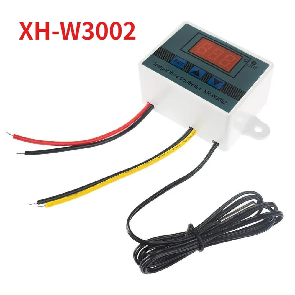 Regolatore di Temperatura Digitale LED XH-W3002 12V 24V 220V Max 10A con Sonda Impermeabile per Incubatrice Fai-da-te Acquario