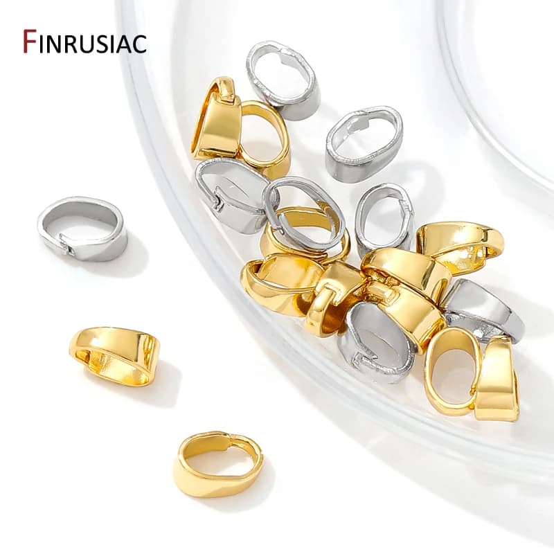 18K gold plated clips for the creation of necklaces, brass melon seed connectors for DIY accessories for jewelry creation