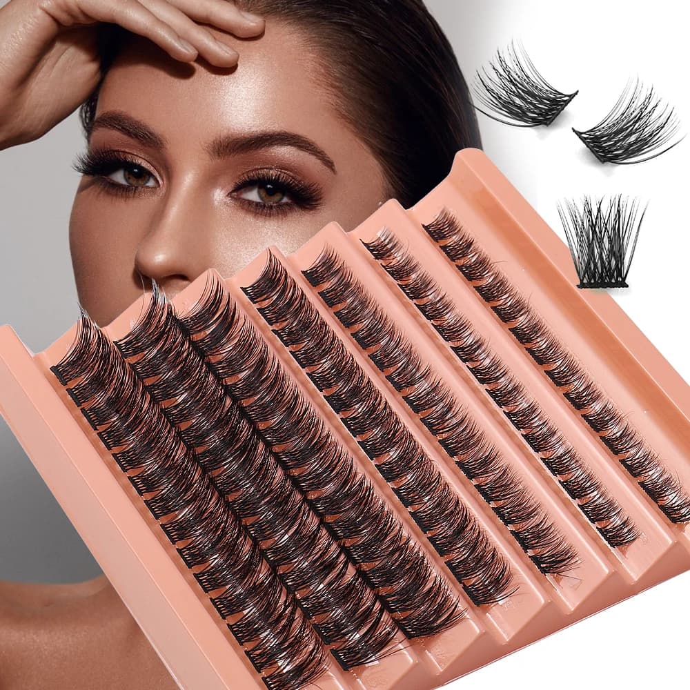 7-row cartoon blood mixed fish tail lazy man shaped V double stem lashes lashes small flower curling single eyelash cluster