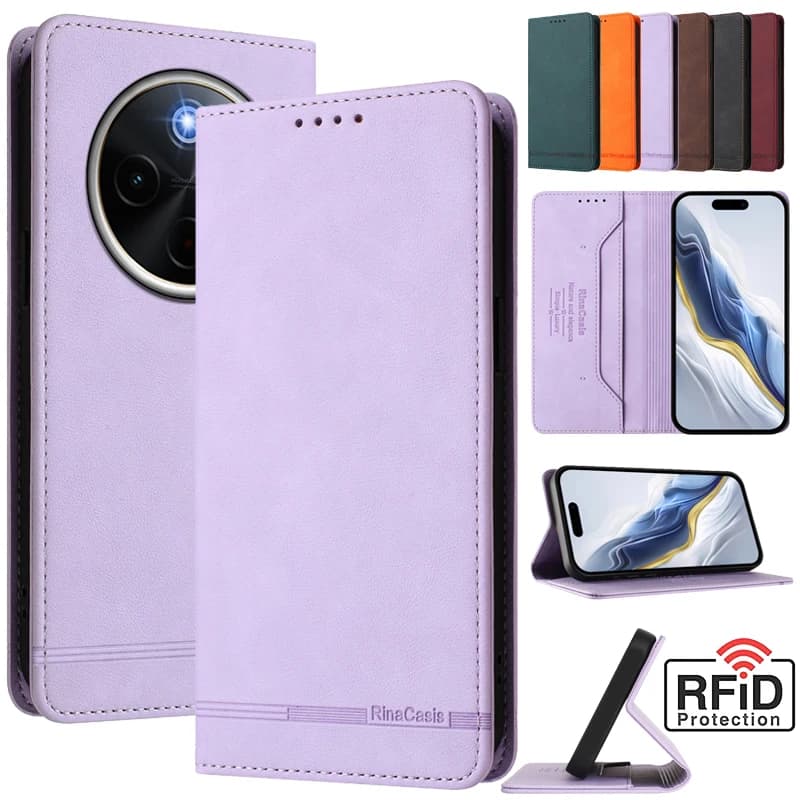 Leather Retro Anti-theft Wallet Flip Case For VIVO T4 T4X T3 Ultra T3X T2 4G T1 5G Case Phone Cover Magnetic Hasp Card slot 2025