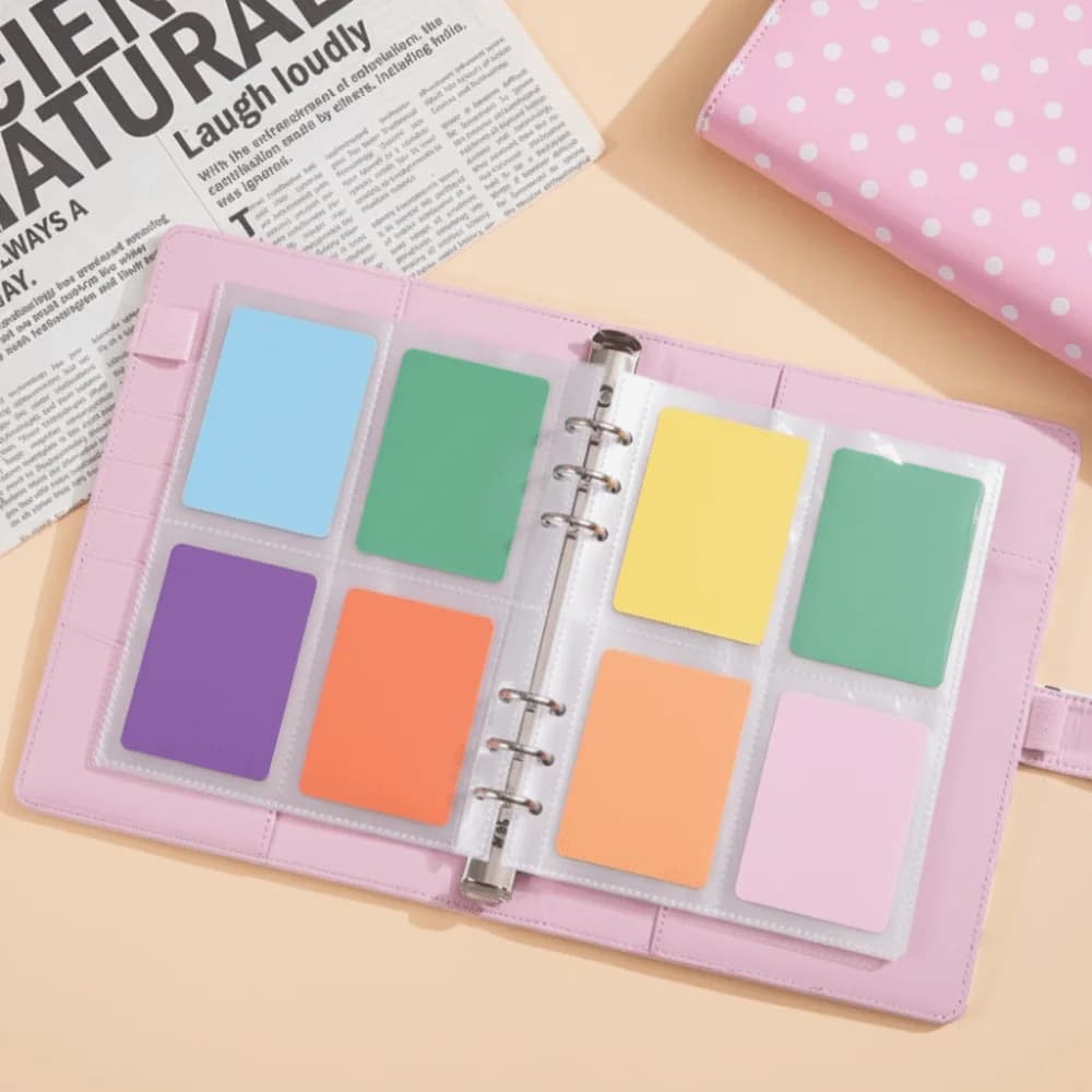 Raccoglitore A5 in PU Morbido, Planner Economico Colorato a 6 Fori con 25 Tasche A5 per Risparmiare Denaro