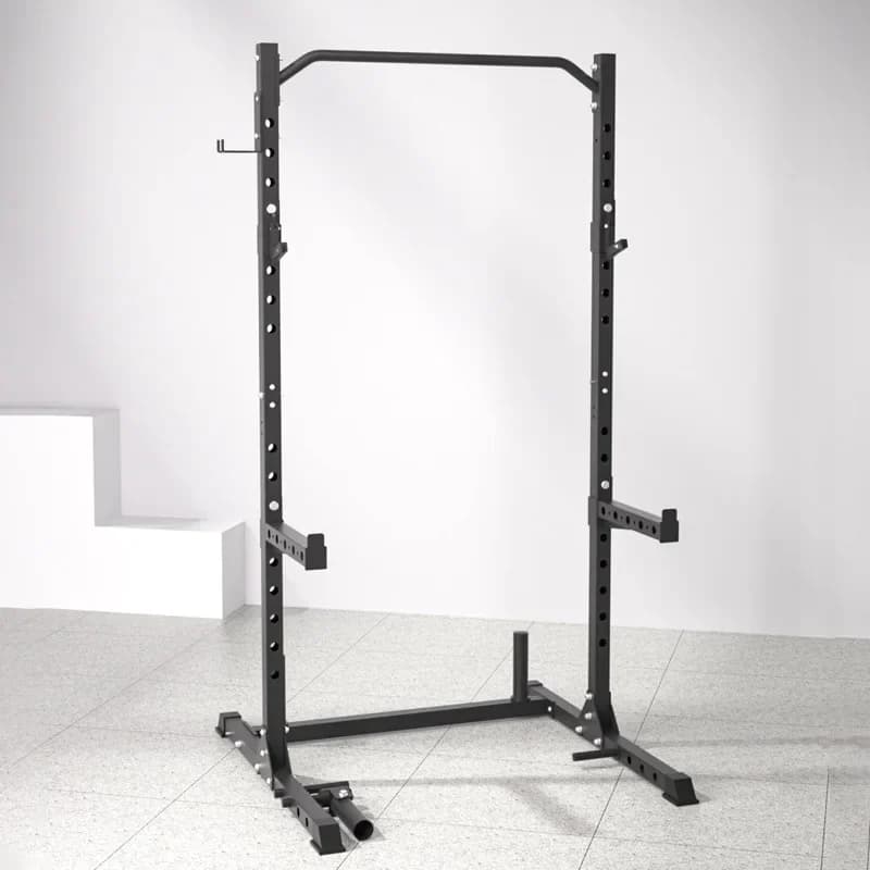 Squat Power Rack With J-Hooks Integrated Pull Up Bar Weightlifting Station