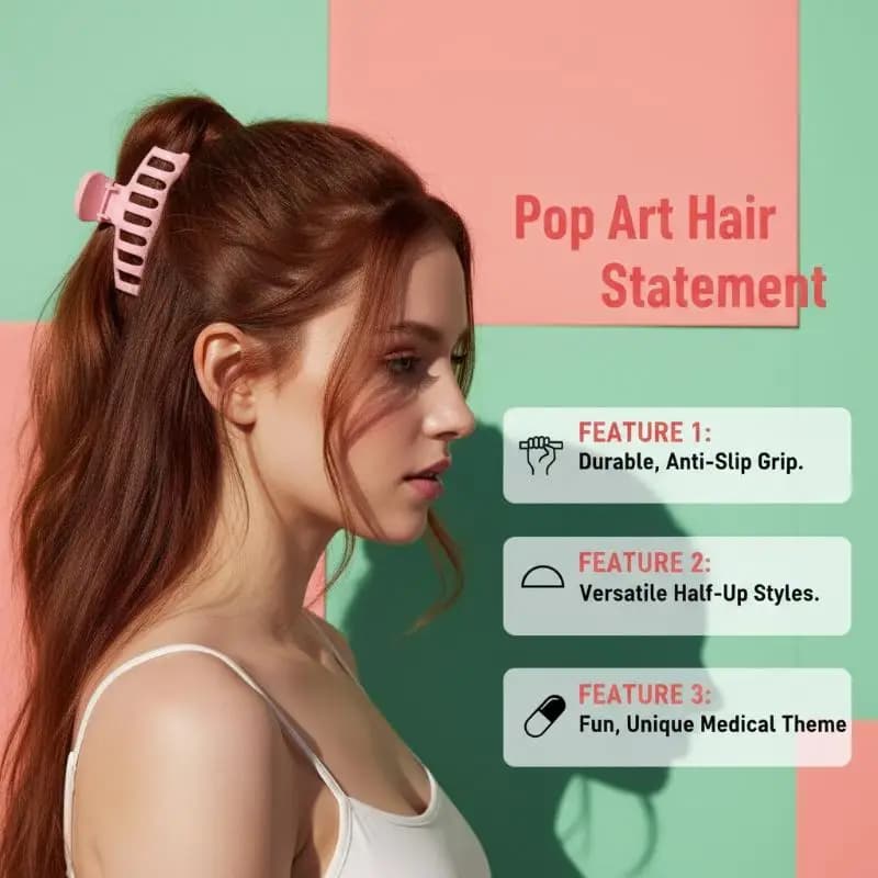 Clip per capelli serie Pill Heart, antiscivolo, a tenuta forte, per donne e ragazze, accessori per acconciature quotidiane e da festa