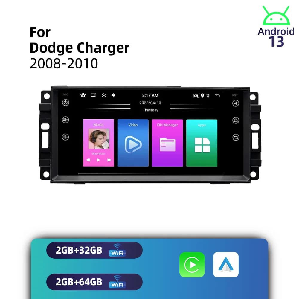 Android Radio 1 Din 7" Screen Car Multimedia for Dodge Charger 2008-2010 Carplay Stereo Head Unit GPS Navigation Autoradio