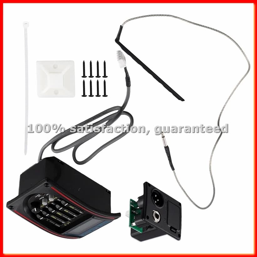 Preamplificatore Equalizzatore EQ a 5 Bande LC-5 per Chitarra Acustica con Accordatore e Pickup Piezoelettrico in Ceramica - ABWY