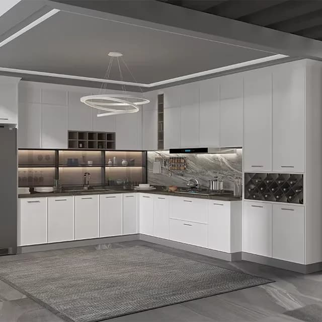 BAINENG Built in Integrated Waste Bin Soft Closing Trash Can Pull Out Sliding Storage Baskets Smart Kitchen Cabinet