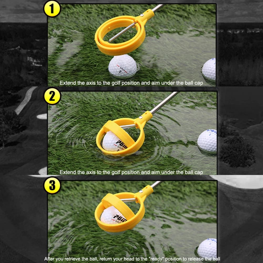 Raccoglitore di Palline da Golf Telescopico a 8/12 Sezioni, Strumento Estensibile per Recupero Palline, Accessori Portatili per Allenamento all'Aperto