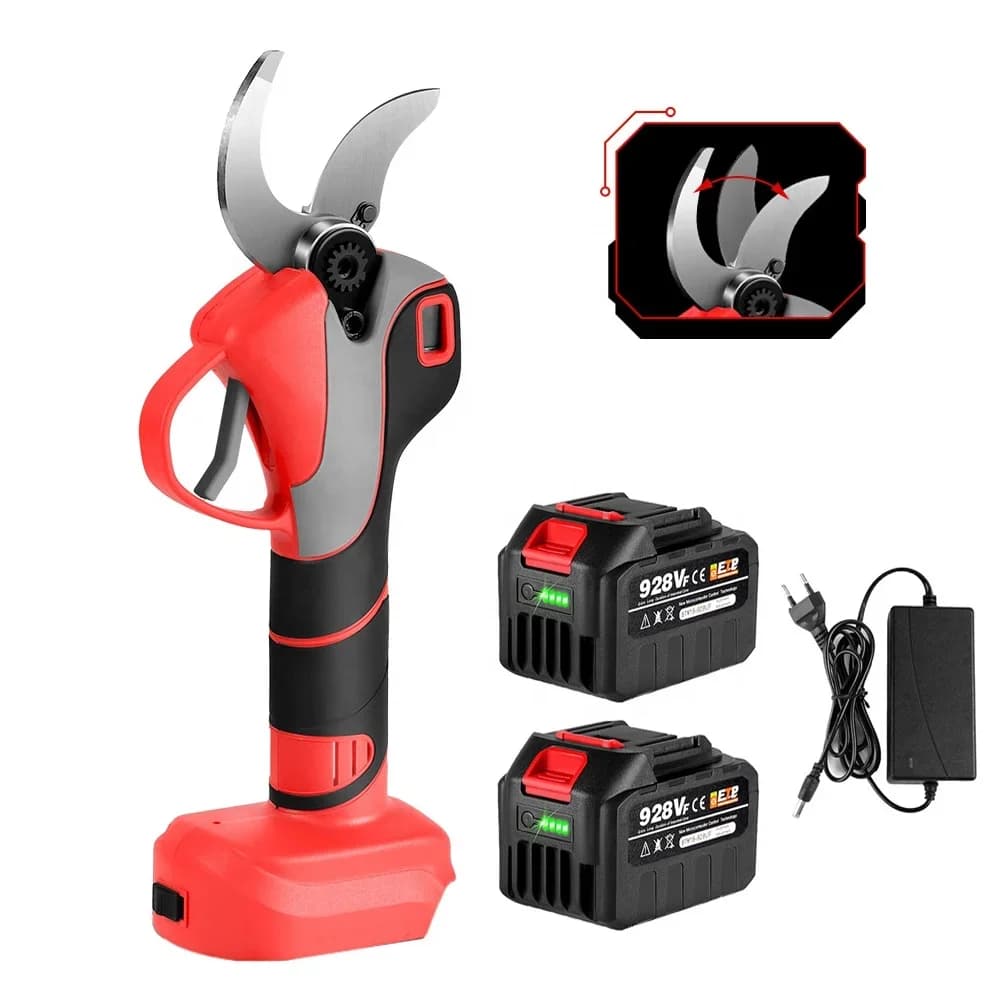 Electric pruning shears with 2 gears 50MM Rechargeable Shaft Copper Potator Garden Tool Cordless Progressive Battery powered