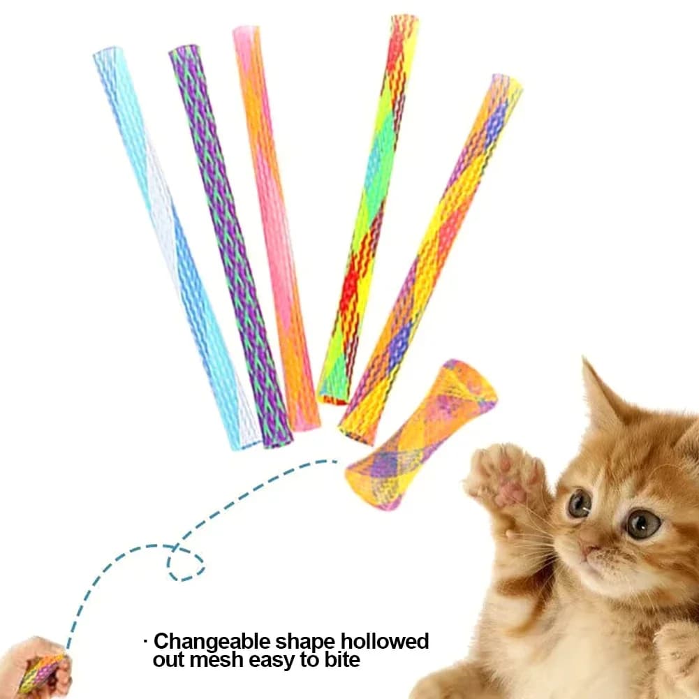 10 Pezzi Giocattoli a Molla per Gattini, Anelli a Spirale Pieghevoli e Retrattili, Accessori Interattivi Divertenti per Animali Domestici