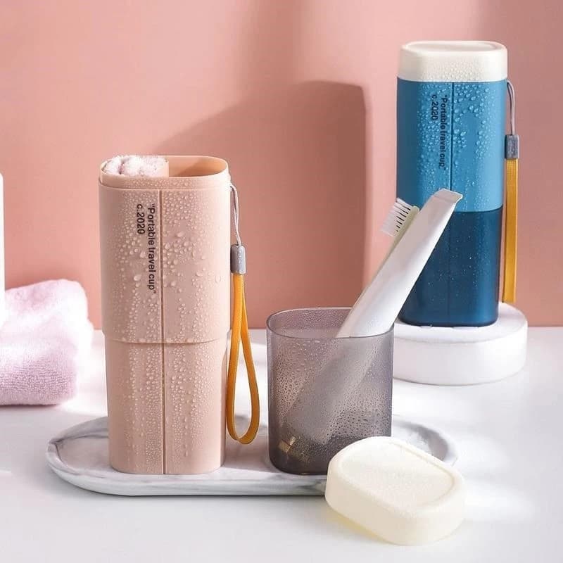 Portaspazzolino da viaggio portaspazzolino portaoggetti portaspazzolino portatile Organizer per accessori da bagno da viaggio all'aperto