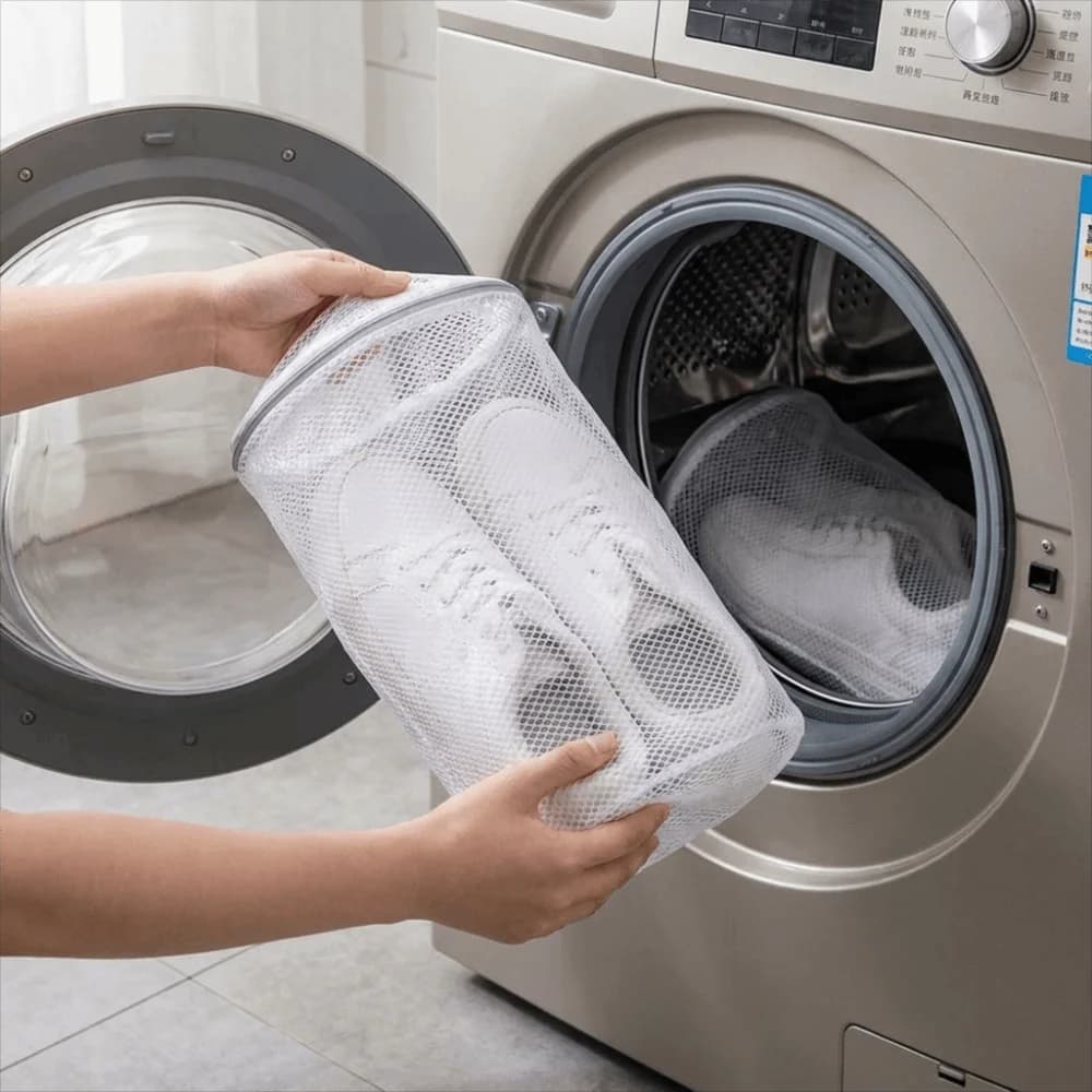 2PCS Honeycomb Mesh Shoe Washing Bags Polyester with Zipper Washing Machine Shoe Bag Anti-Deformation Shoe Cleaning Bag