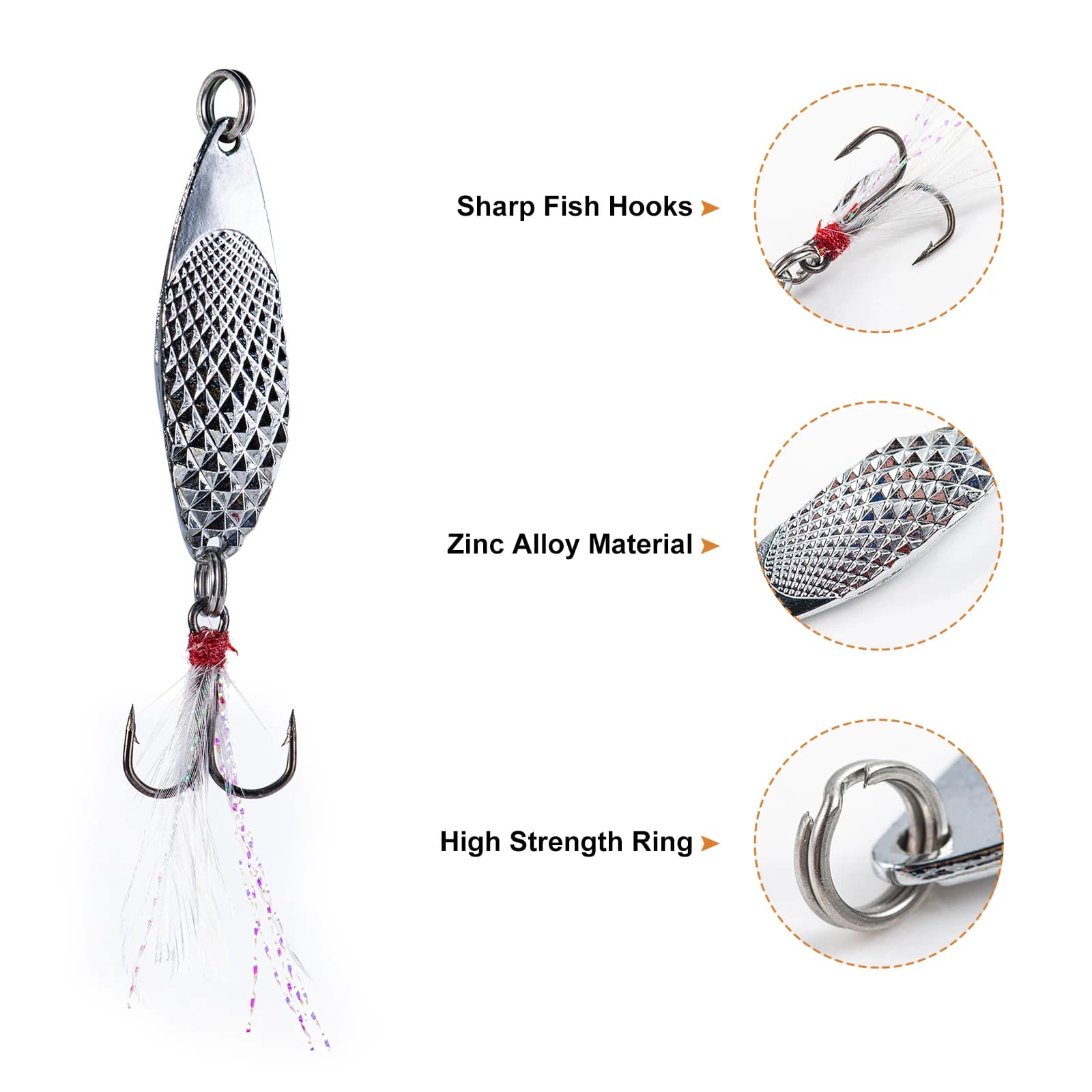 Goture 5g-15g S Shaped Silver Gold Fishing Cucchiaini with Reflective Paillettes and Ancoretta for Trout and Spigola, Artificial Fishing Box