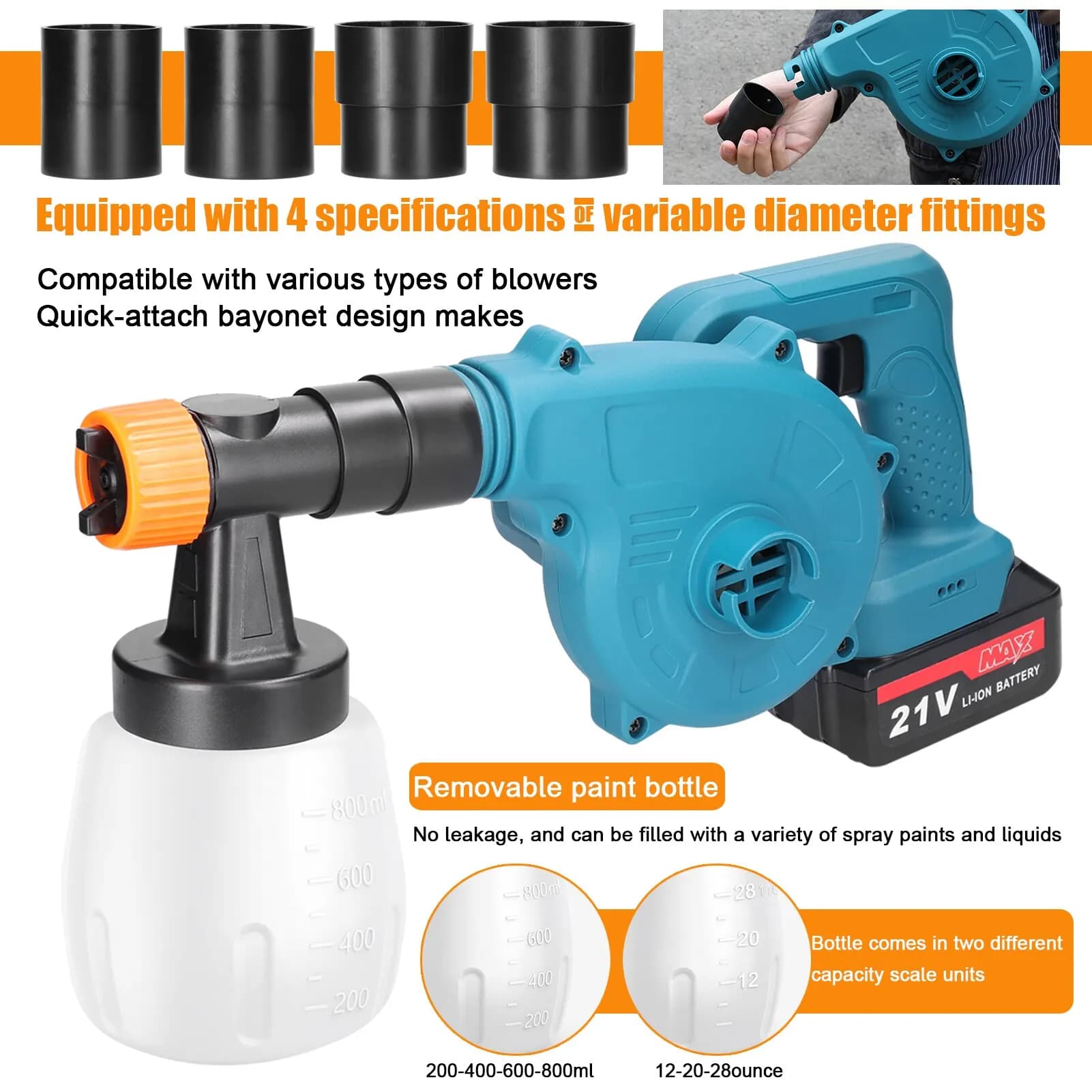 Power Blower to Paint Sprayer Conversion Kit soffiatrice elettrica per dipingere spruzzando il flacone Spray per spruzzatore di vernice ad acqua