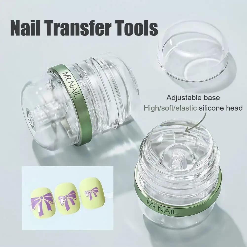 Strumento per Trasferimento Unghie: Capsula Telescopica per Stampa, Piastre in Silicone per Modelli Nail Art, Sigillo in Silicone Stampato per Manicure