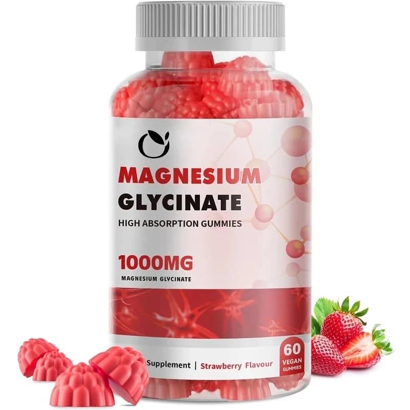 Caramelle Morbide al Glicina e Magnesio 1000mg - Integratore di Magnesio e Potassio per Adulti con Vitamina D e B6
