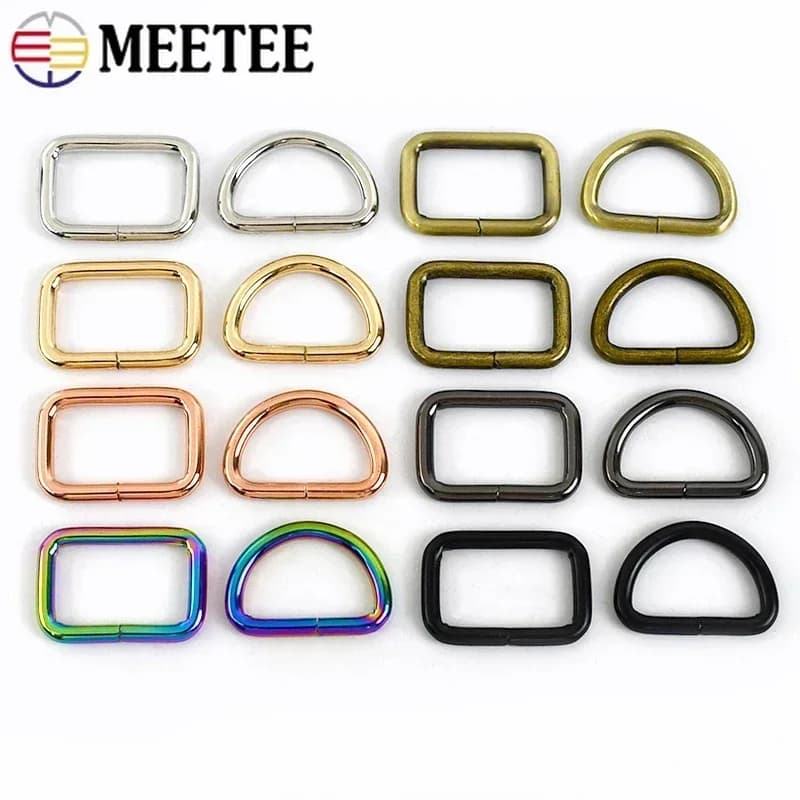 10 Pz Meetee 20-50mm Anelli Fibbia In Metallo Borsa Cinghia O D Anello Gancio Tessitura Maniglia Collegare Rettangolo Chiusura Clip Accessori Hardware