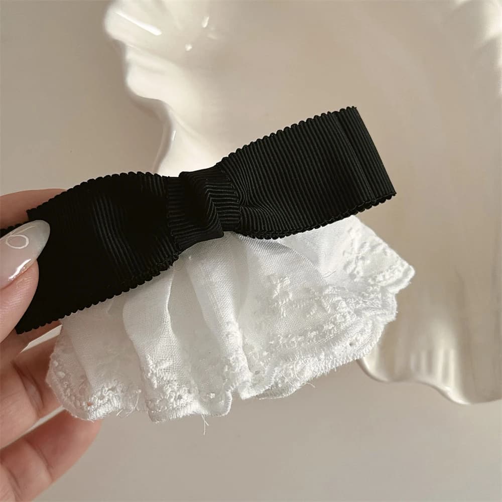 1 pezzo di bordo della gonna bianca di Ouni ~ Fermaglio per capelli in pizzo di fascia alta, clip per frangia, copricapo sul retro della testa, clip per bordo accessorio per capelli, clip superiore