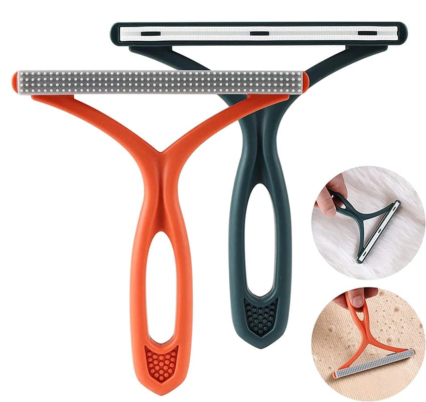 Levapelucchi portatile Double Sided Rimozione peli di animali domestici Strumento pulito Rasoio Detergente per maglioni Raschietto per rasoio in tessuto per vestiti Tappeto