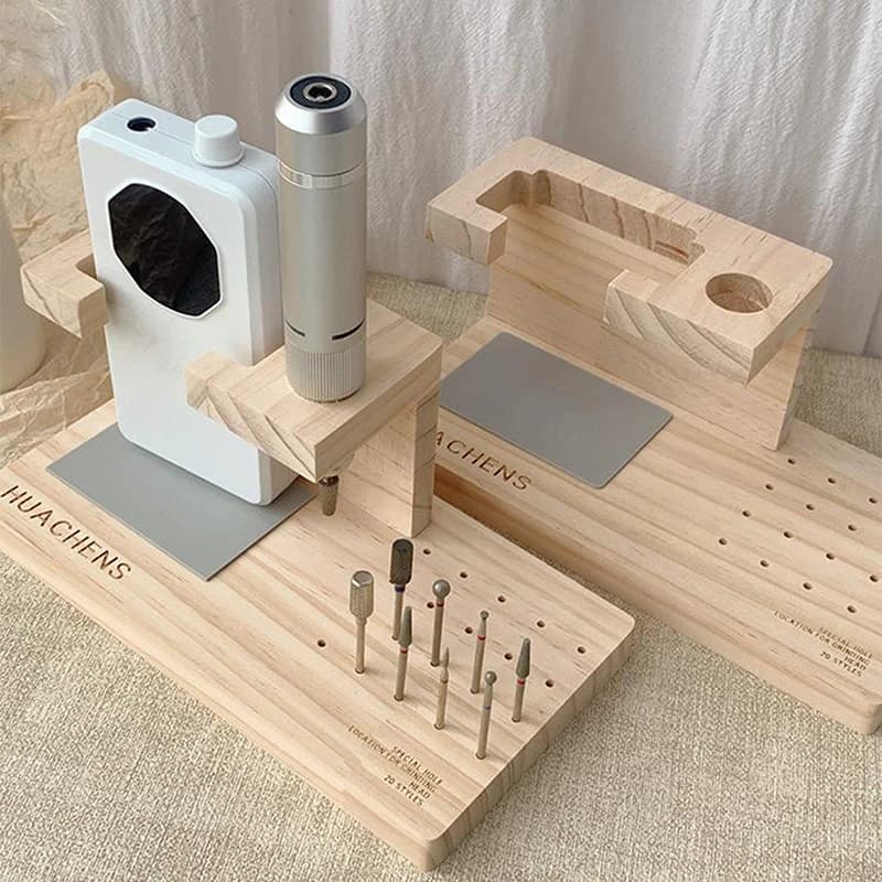 1 pz. Supporto in legno per punte per fresa unghie, resistente, per allenamento unghie, accessori nail art, strumenti manicure fai da te, scatola espositiva