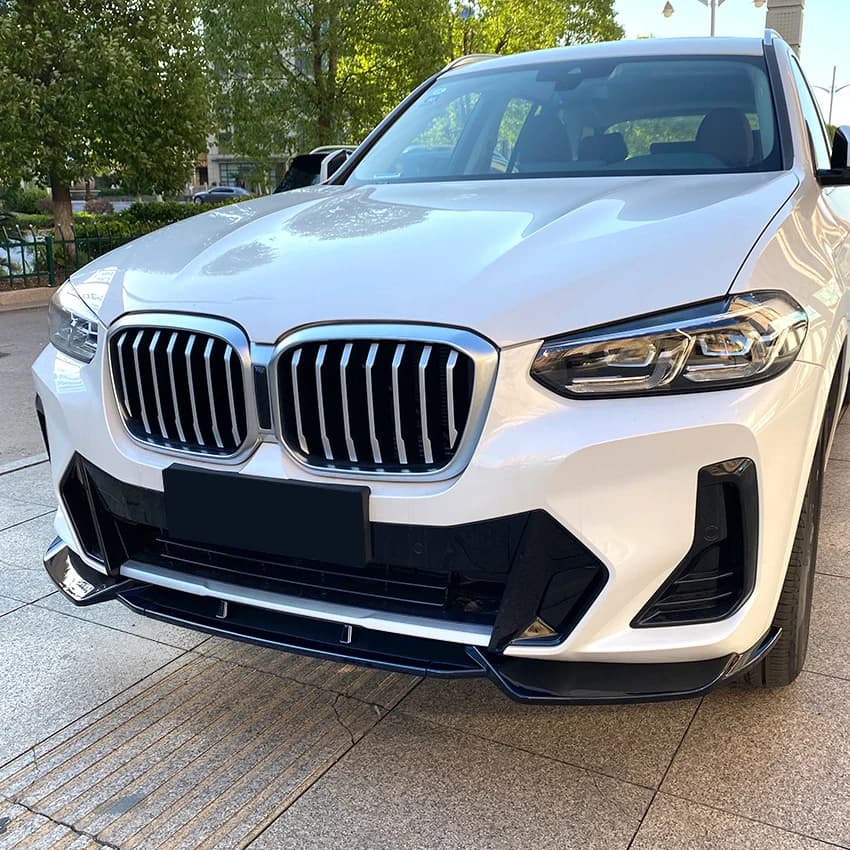 Glossy black/Carbon Fiber look Front Bumper Lip Diffuser Spoiler For BMW X3 X4 G01 G02 M Pack 2022+