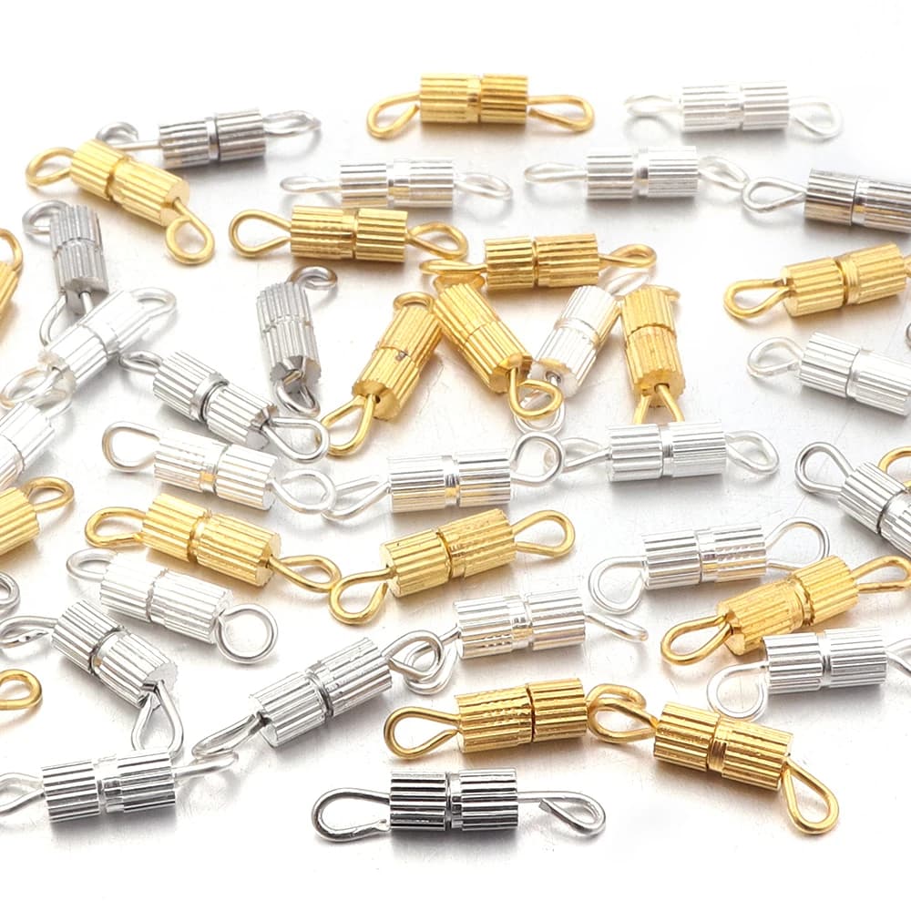 30 pz/lotto Cilindro In Metallo Catenacci Elementi di Fissaggio Fibbia End Catenacci Connettore Per Gioielli FAI DA TE Che Fanno Collana Bracciale Accessori