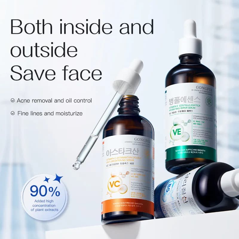 GONGPEI Siero Vitamin C 100ml whitening, Anti-wrinkle Hydrating, Anti-Acne Salicylic Acid, Viso Essence, Korean Skin Care