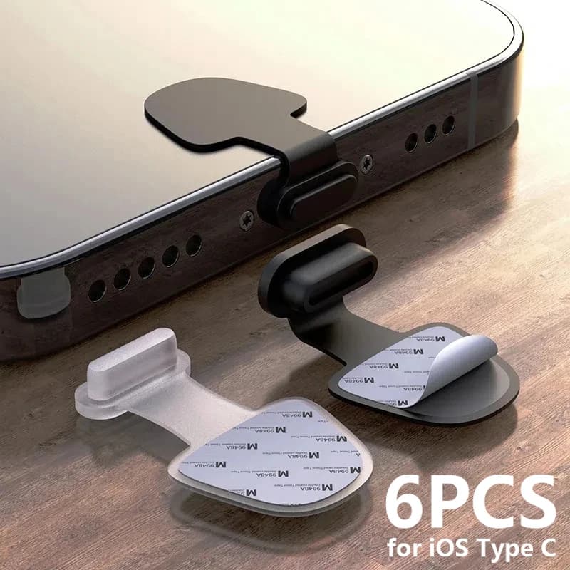 2/4/6 pieces anti-dust plug charging port for iPhone 14 Samsung Xiaomi Huawei USB port protection type C silicone dust cover