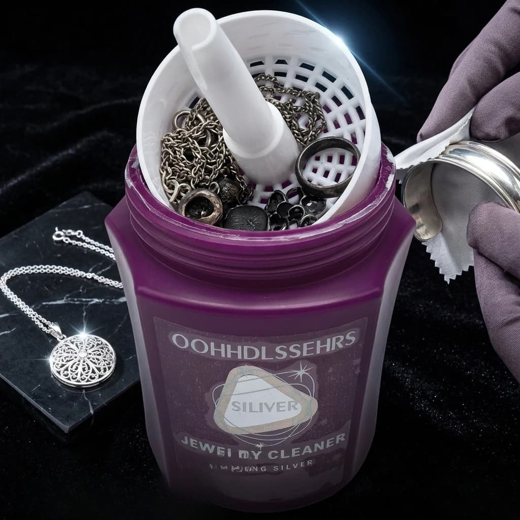 Silver Cleaner Tarnish Remover forJewelry Polishing-Oxidation Restoration Liquid Safe Non Abrasive for Rings Necklaces Bracelets