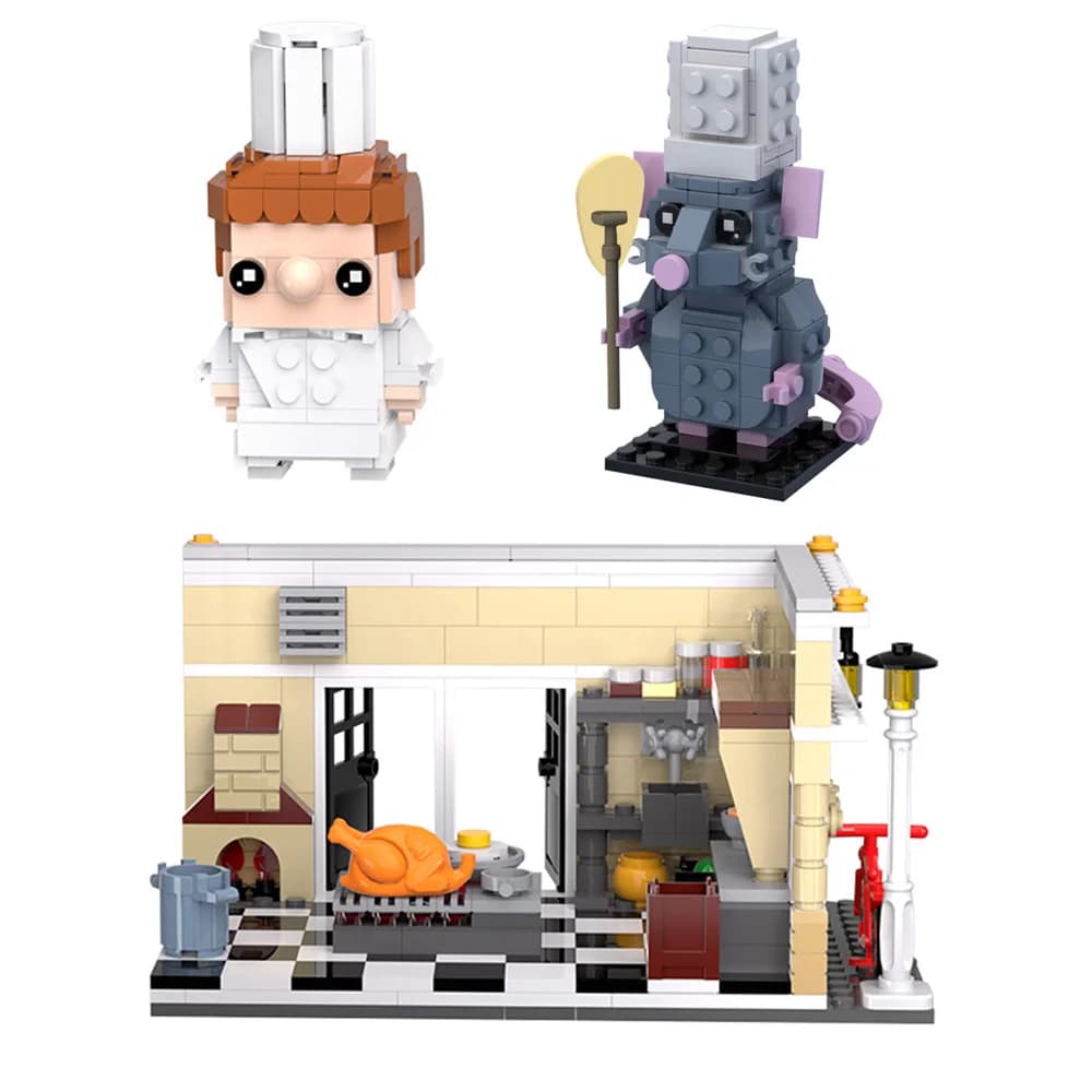MOC Remy Il Ratto Mattoni Film Remy Il Ratto Dio della Cucina Building Blocks Modello di Montaggio Giocattoli Educativi Per Bambini Regalo Di Compleanno FAI DA TE