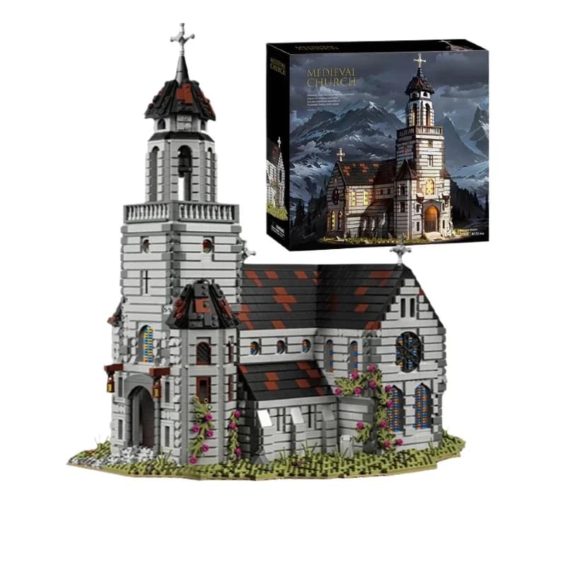 Set di Costruzioni Cattedrale Medievale da 6172 Pezzi, Modello di Chiesa Europea, Puzzle Architettonico Modulare, Giocattoli per Adulti, Regalo e Decorazione
