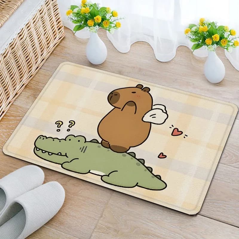 Cartoon Capybara Soft Absorbent Non-Slip Rug Floor Mat Home Decor Doormat Bedroom Decorations Floor Mat Shower Carpet Party Gift